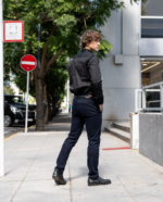 Pantalón corte chino jean azul colegial