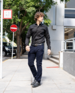 Pantalón corte chino jean azul colegial - Imagen 4