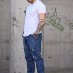 P.Hombre Jogger Mom C/R Azul Jeans Nevado.