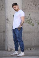 P.Hombre Jogger Mom C/R Azul Jeans Nevado.