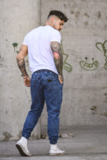 P.Hombre Jogger Mom C/R Azul Jeans Nevado. - Imagen 3