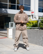 PANTALON BAGGY GABARDINA BEIGE - Imagen 2