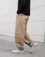 PANTALON BAGGY GABARDINA CAKI - Imagen 3