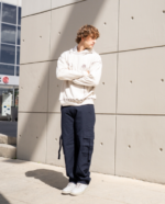 PANTALON BAGGY CARGÓ GABARDINA AZUL - Imagen 4