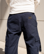 PANTALON BAGGY CARGÓ GABARDINA AZUL - Imagen 5