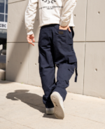 PANTALON BAGGY CARGÓ GABARDINA AZUL - Imagen 7