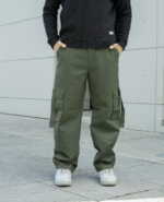 PANTALON BAGGY GABARDINA VERDE - Imagen 2