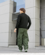 PANTALON BAGGY GABARDINA VERDE - Imagen 4