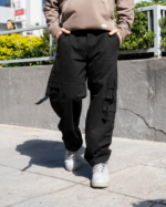 PANTALON BAGGY CARGO GABARDINA NEGRO - Imagen 2