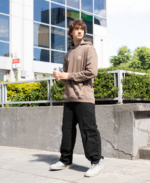 PANTALON BAGGY CARGO GABARDINA NEGRO