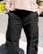 PANTALON BAGGY CARGO GABARDINA NEGRO - Imagen 5