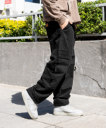 PANTALON BAGGY CARGO GABARDINA NEGRO - Imagen 6