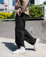 PANTALON BAGGY CARGO GABARDINA NEGRO - Imagen 8